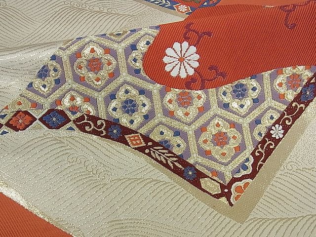 平和屋着物■六通柄袋帯　唐織　立波吉祥花唐草文　金糸　逸品　ev1201
