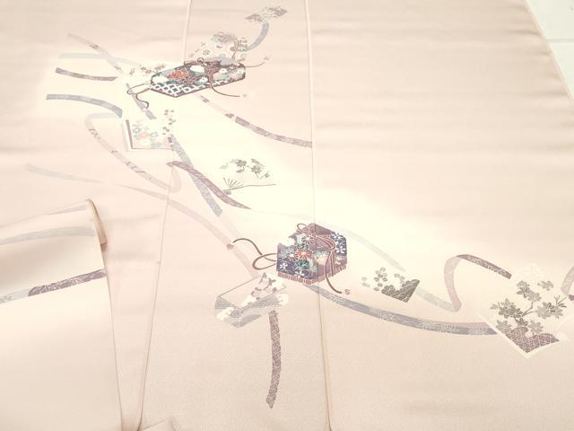 平和屋着物▼付下げ　反物　着尺　文箱吉祥花文　暈し染め　逸品　未使用　DAAX6978zy