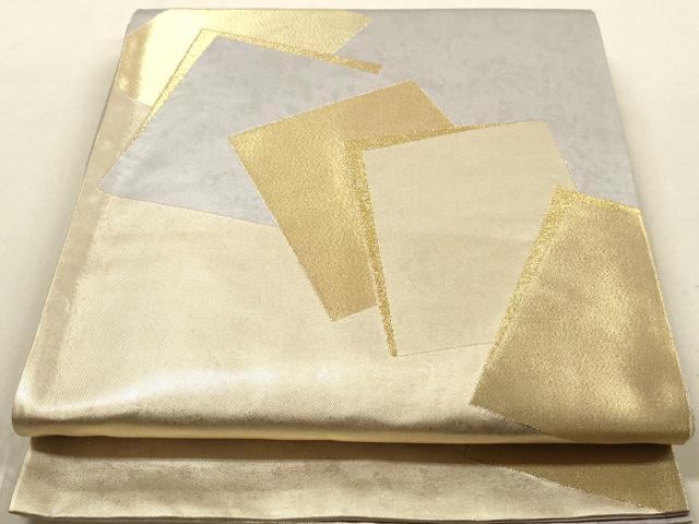 平和屋着物◎太鼓柄袋帯　重ね色紙文　金銀糸　正絹　逸品　DAAY4962qa