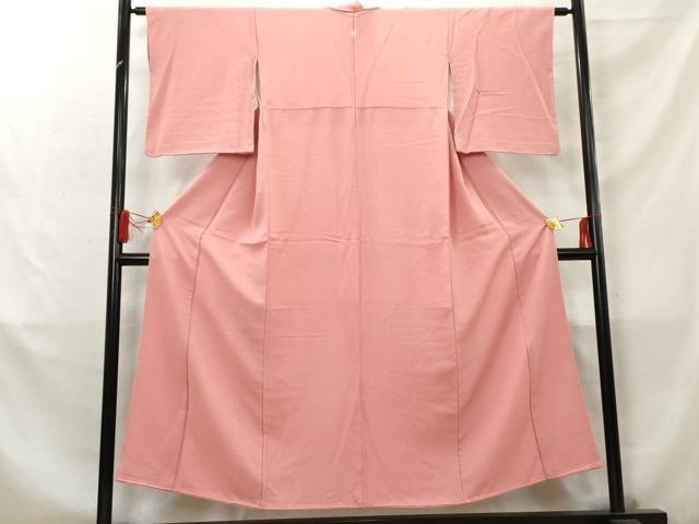 平和屋着物■上質な色無地 紋意匠 桃色 正絹 逸品 AABC7851cs