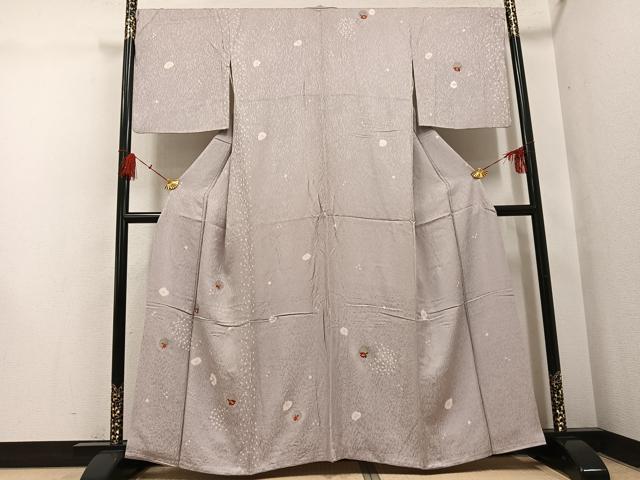 Rakuten - 平和屋着物●訪問着　絞り　刺繍　雪輪花文　金糸　正絹　逸品　AABH4164ph