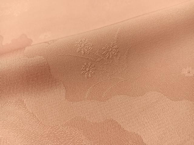 平和屋着物■上質な色無地 道尾花鳥地紋 桃色 正絹 逸品 CAAZ9765vp