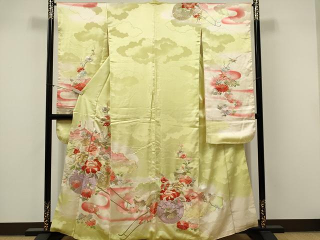 平和屋着物■豪華振袖 駒刺繍 花車文 暈し染め 金銀糸 正絹 逸品 CABK1025ou