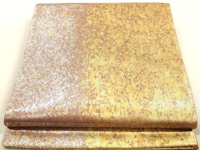 平和屋着物◎両面　六通柄袋帯　霞文　引箔　正絹　逸品　DAAY4986qa