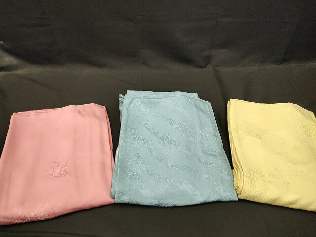 楽天平和屋平和屋本店■色無地 まとめて 3点 花柄 七宝 亀甲 菱 青海波 地紋 など 着用可能多数 未使用品あり 全て正絹 ppp3081