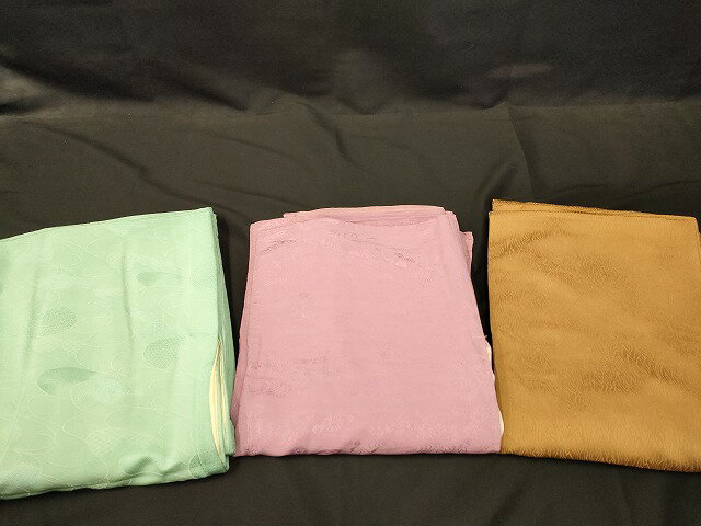 楽天平和屋平和屋本店■色無地 まとめて 3点 花柄 杢目 竜田川文様 地紋 など 着用可能多数 未使用品あり 全て正絹 ppp3080