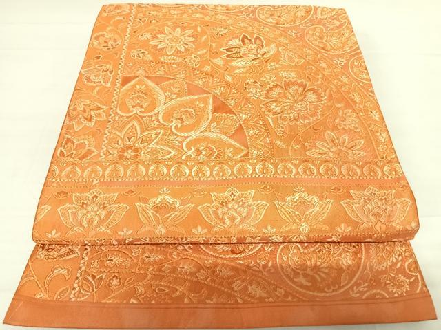 平和屋着物◎六通柄袋帯　更紗花文　正絹　逸品　AABC4525yx