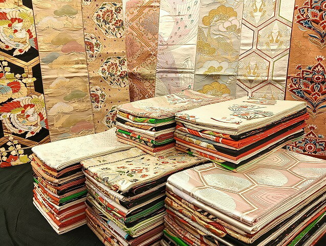 楽天平和屋平和屋着物■袋帯 西陣 まとめて100点 鳳凰 向かい鶴 雉 孔雀羽 更紗 宝相華 金銀糸 など 着用可能多数 未使用品あり 全て正絹 mmm024