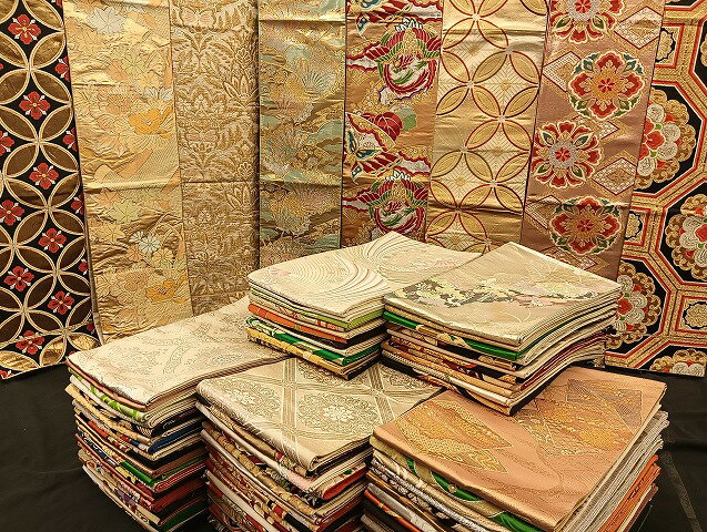 平和屋着物■袋帯 西陣 まとめて100点 鳳凰 蝶 更紗 花柄 七宝 正倉院 金銀糸 など 着用可能多数 未使用品あり 全て正絹 mmm036