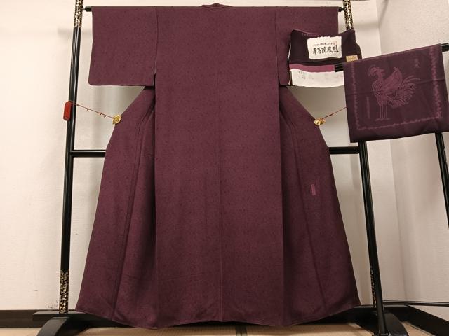 平和屋着物●重要無形文化財　人間国宝　中村勇二郎　江戸小紋　平等院鳳凰　反端付き　正絹　逸品　AABC9281ph