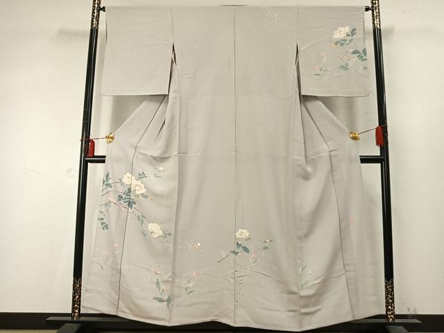 Rakuten - 平和屋着物▽訪問着　単衣　友禅　作家物　枝花文　正絹　逸品　AABD0139fy