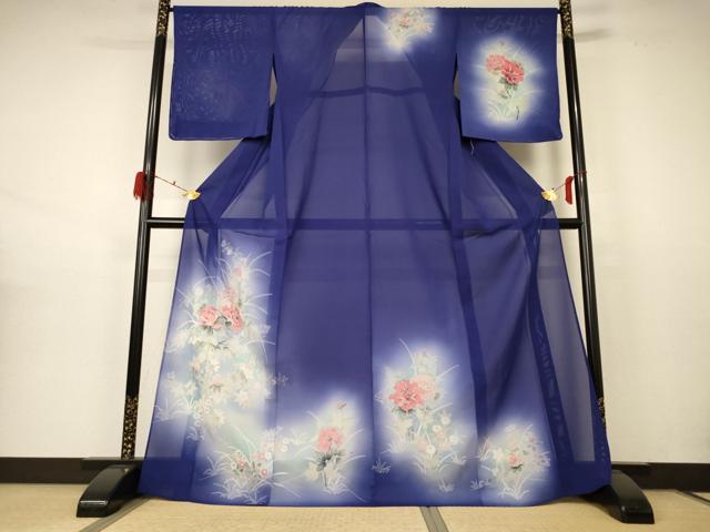 Uramono - 平和屋着物＊夏物　訪問着　絽　草花文　暈し染め　洗える着物　未使用　AABD3322jd