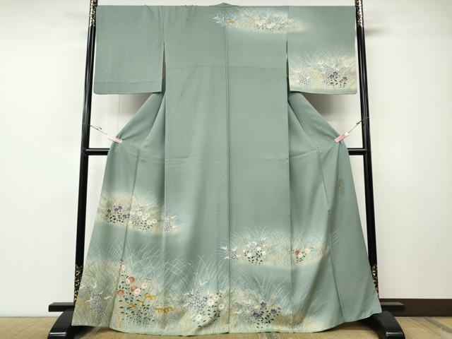Kimono - 平和屋着物●皇室デザイナー　中村乃武夫　訪問着　草花文　暈し染め　金彩　正絹　逸品　CABE7088ut