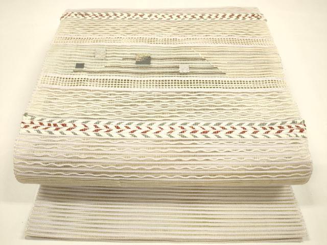 Other - 平和屋着物＊夏物　八寸名古屋帯　絽綴れ　抽象文様　金銀糸　正絹　逸品　DAAY8364cm