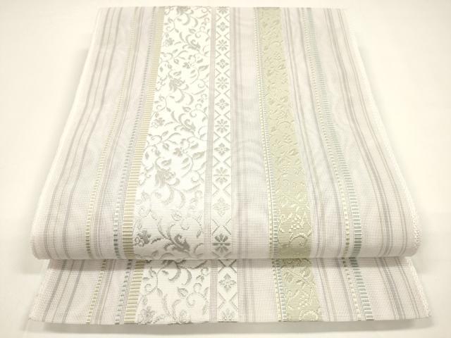 平和屋着物＊夏物　八寸名古屋帯　花唐草間道　DAAY8378cm