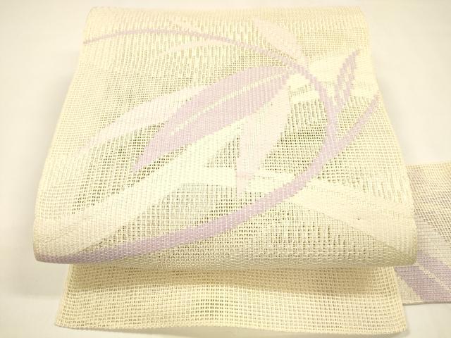 乐天商城 - 平和屋着物＊夏物　八寸名古屋帯　枝葉文　正絹　逸品　DAAY8388cm
