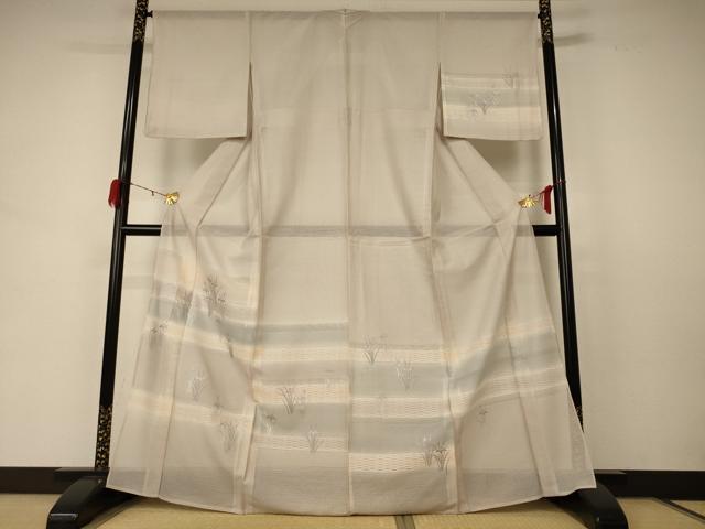 平和屋着物＊夏物 訪問着 紗 草花文 正絹 逸品 AABD3393jd