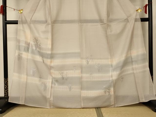 平和屋の平和屋着物＊夏物 訪問着 紗 草花文 正絹 逸品 AABD3393jd｜アングル3