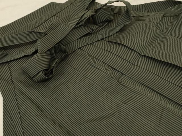 平和屋着物＊夏物　男性　行灯袴　縞　正絹　逸品　AABD4509jd