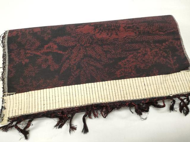 平和屋着物▼紬　反物　着尺　草葉文　逸品　未使用　DAAY0652we