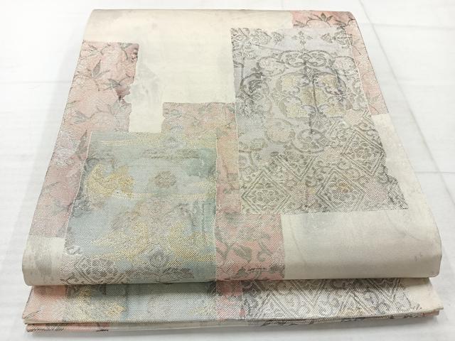 平和屋着物◎六通柄袋帯 花鳥文 金銀糸 正絹 逸品 AABC5872uk