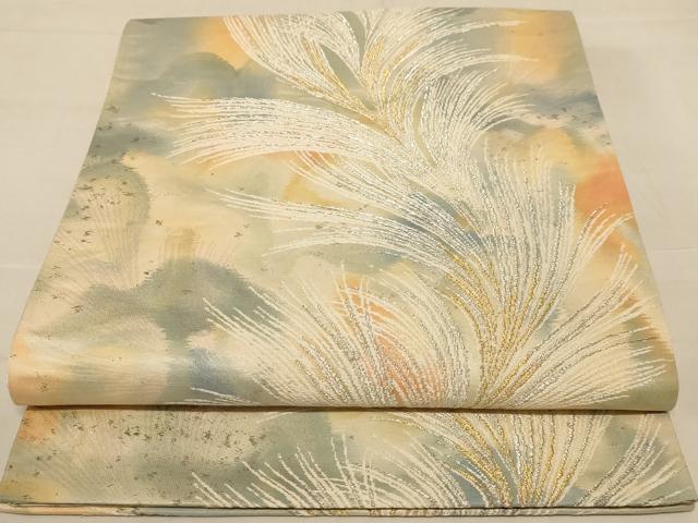 平和屋着物◎六通柄袋帯　唐織　古都の四季　錦引箔　金銀糸　正絹　逸品　AABC8347dt