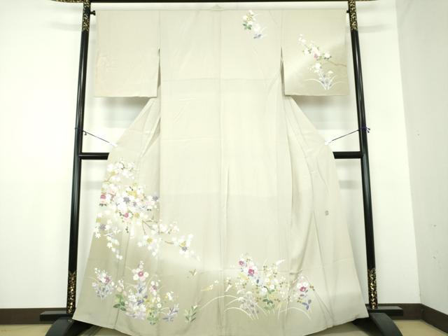 平和屋着物●訪問着　友禅　作家物　花鳥文　暈し染め　正絹　逸品　DAAZ0562ps(4)