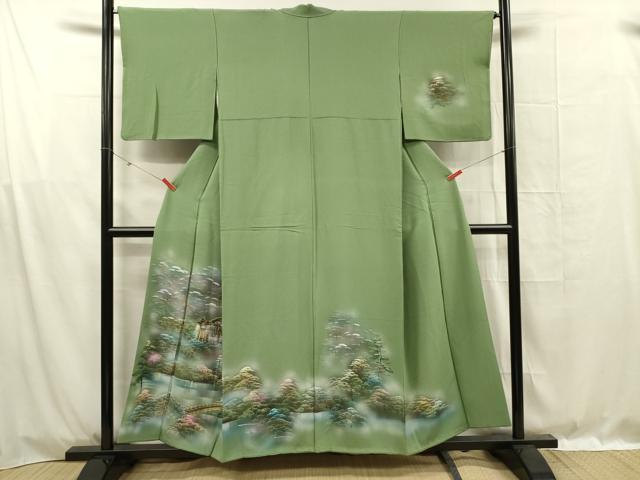 平和屋着物■訪問着　風景文　暈し染め　金彩　正絹　逸品　DABF0990ya