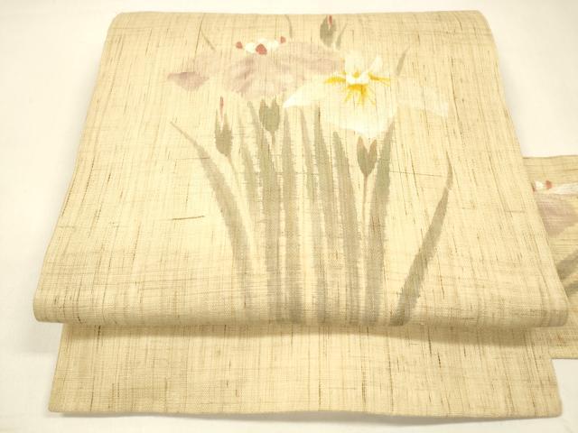 ■■■　サイズ　■■■ 長さ 359.5cm 幅 30cm程 ■■■　商品詳細　■■■ 【麻】 状態は接写画像のように 太鼓上部に薄い汚れがございますが その他特に目立ったシミ汚れなどもなく大変良い状態です。 着用時には見えない部分になるか...