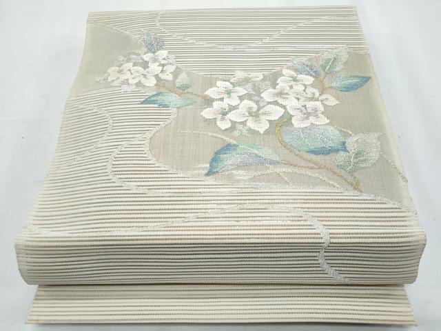 平和屋着物＊夏物 八寸名古屋帯 絽綴れ 枝花文 金銀糸 正絹 逸品 CABI5648fb