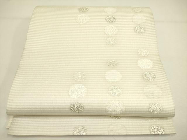 乐天商城 - 平和屋着物＊夏物　六通柄袋帯　櫛織　丸文　銀糸　正絹　逸品　DAAY2968op