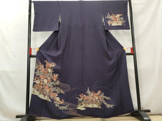 平和屋着物■訪問着　草花文　金彩　正絹　逸品　AABC5832cs
