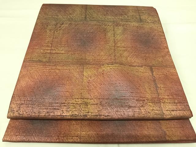乐天商城 - 平和屋着物◎全通柄袋帯　紬地　格子　正絹　逸品　AABG2432yx