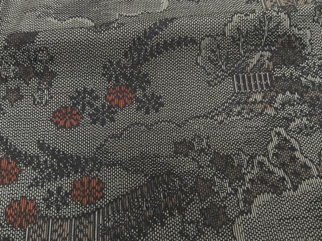 Uramono - 平和屋着物■上質な紬　風景文　正絹　逸品　CAAZ9425xi
