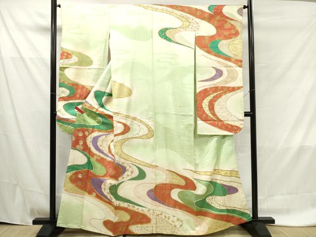 平和屋着物■豪華振袖 駒刺繍 流水吉祥文 金銀彩 正絹 逸品 DAAV2391xg