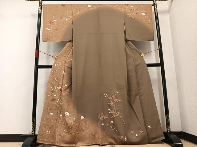 平和屋着物●訪問着　枝花文　金彩　正絹　逸品　AABC9641ph