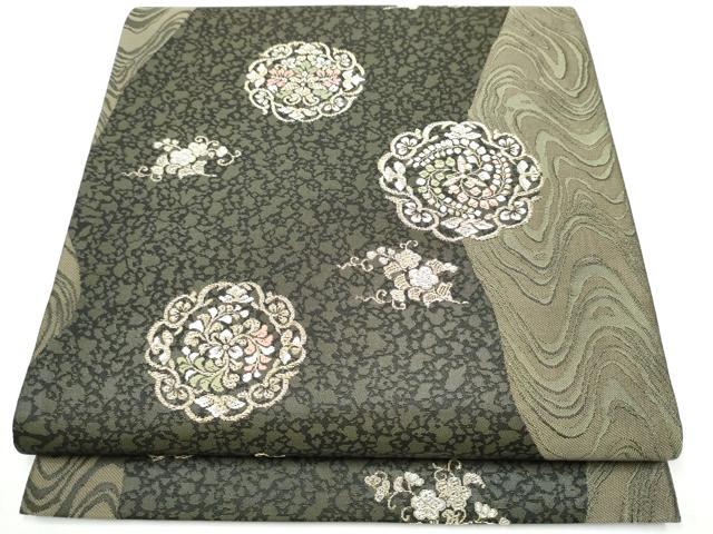 平和屋着物●六通柄袋帯　瑞祥献上紋　金糸　正絹　逸品　CABA0827hy