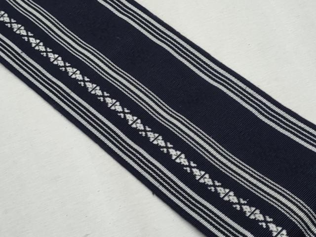 平和屋着物◎男性　本場筑前博多織　角帯　男帯　献上　井上絹織謹製　証紙付き　正絹　逸品　CAAZ4748fb