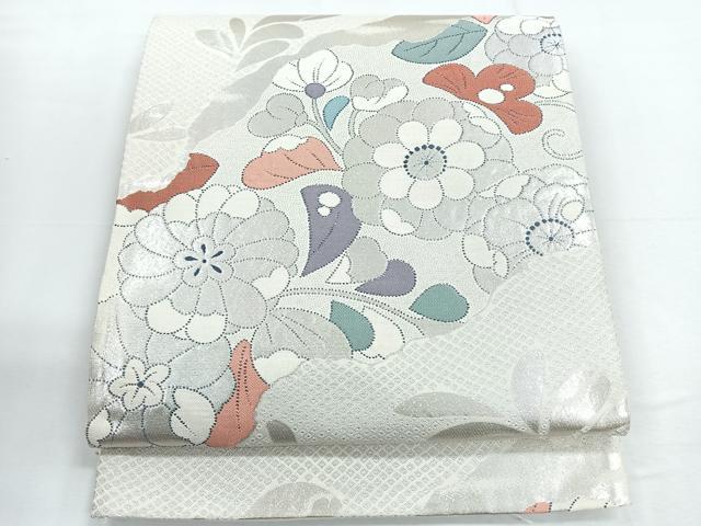 Rakuten - 平和屋着物◎六通柄袋帯 辻が花 銀糸 正絹 逸品 CABE5613nb