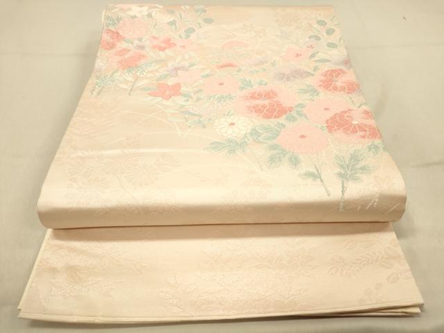 平和屋着物◎六通柄袋帯 唐織 秋草文 正絹 逸品 DAAY4396jm