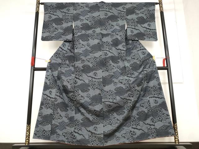 平和屋着物■上質な紬　亀甲花文　正絹　逸品　未使用　AABC2943st