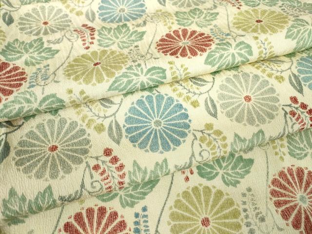 平和屋着物●上質な小紋　菊文　正絹　逸品　DABA4886az