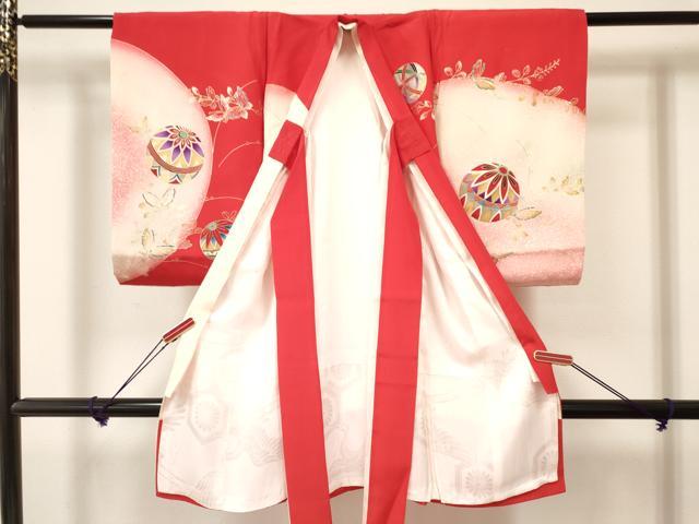 平和屋着物[]お宮参り　女の子　祝着　産着　初着　のしめ　鞠花蝶文　暈し染め　...