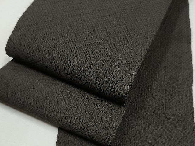平和屋着物●男性 角帯 吉祥間道 憲法黒茶色 正絹 逸品 CABA0942hy