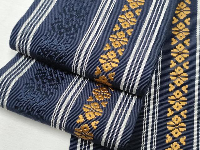 平和屋着物●男性 本場筑前博多織 角帯 献上 正絹 逸品 CABA0943hy