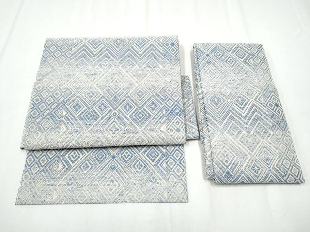 平和屋着物●つけ帯　輪奈織　菱吉祥文　銀糸　正絹　逸品　CABA0948hy