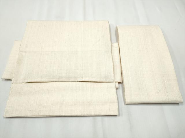 平和屋着物●つけ帯　紬地　生成り色　正絹　逸品　CABA1108hy