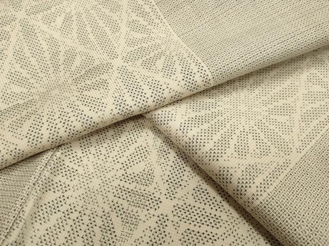 平和屋着物●本場大島紬 東郷織物謹製 白大島 160亀甲 菱花間道 さが美扱い 正絹 逸品 CABA1279gh