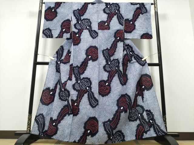 平和屋着物∴夏物　浴衣　有松鳴海絞り　風鈴　綿　逸品　未使用　CABH1584ng