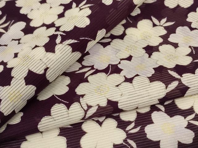 平和屋着物＊夏物 小紋 絽 舞花文 洗える着物 AABJ8044jd